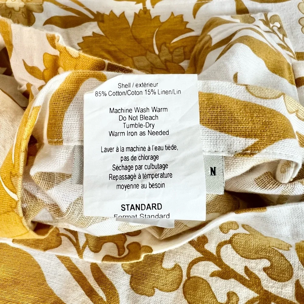 Pottery Barn Palampore Standard Shams - Gold & Tan Linen Blend Floral Set of 2